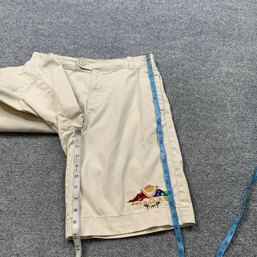 Polo Ralph Lauren Shorts Boys 16 Khaki Cotton 10 Inch Embroidered Classic Chino